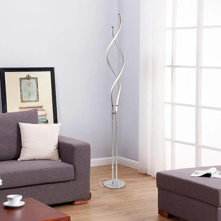 Brightech 60-in Silver Standard Floor Lamp with No shade Shade