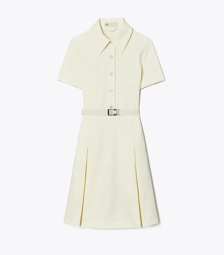 SHORT-SLEEVE PLEATED GOLF DRESS