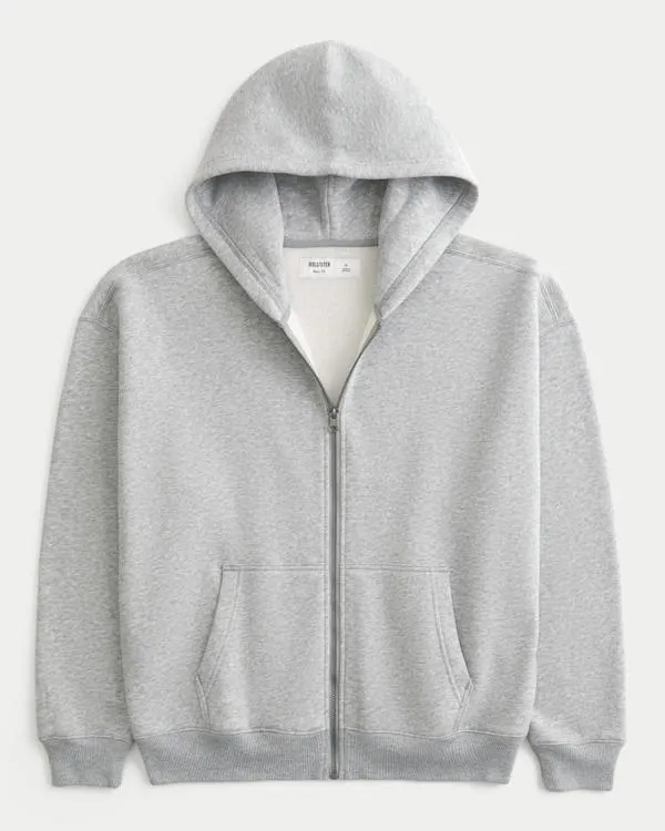 Boxy Zip-Up Hoodie