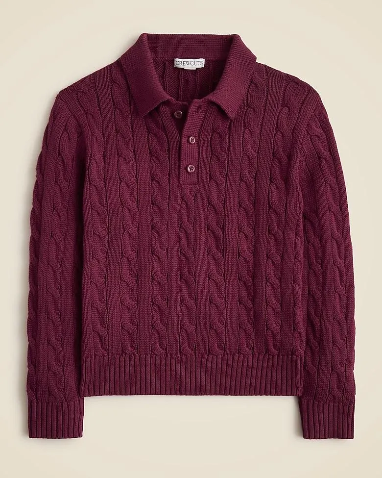 Kids' cable-knit sweater-polo