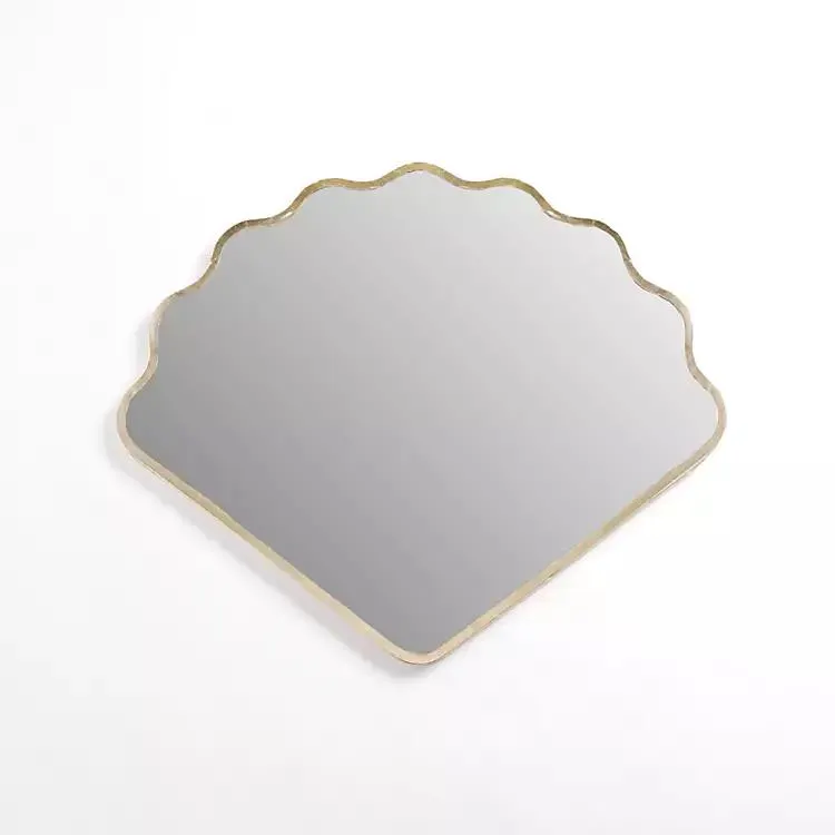 Gold Scalloped Seashell Wall Mirror