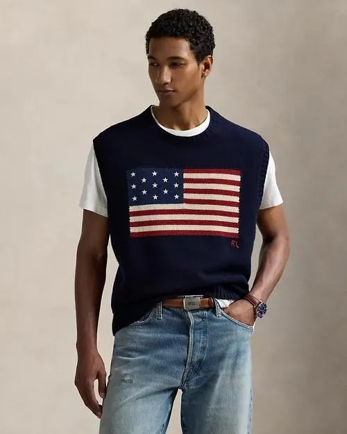Big Fit Flag Sweater Vest