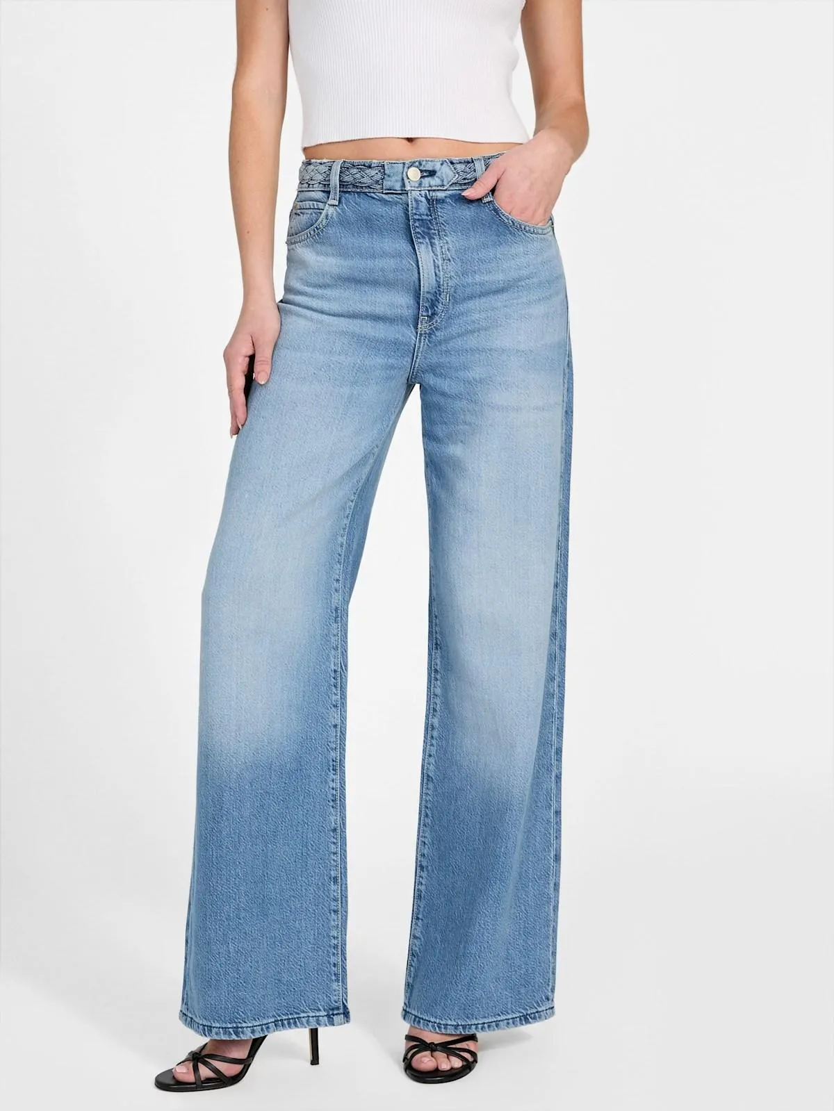 Eco Featherweight Braided Wide-Leg Jeans