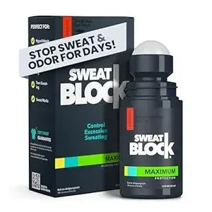SweatBlock Maximum Strength Roll-On Antiperspirant for Men and Women 1.2 FL OZ Hyperhidrosis and Odor Control Formula Blocks Excessive Sweat for Days Per Application Dermatologist Recommended Solution