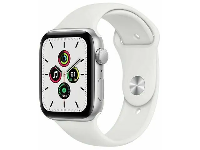 Apple Watch Series 6 44mm Silver Aluminum Case with White Sport Band GPS M00D3LL/A A2292