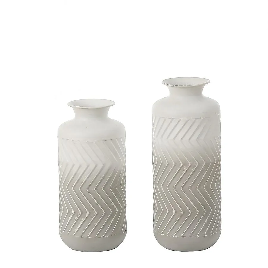 LuxenHome 2 -Pack Gray Metal Casual Vase