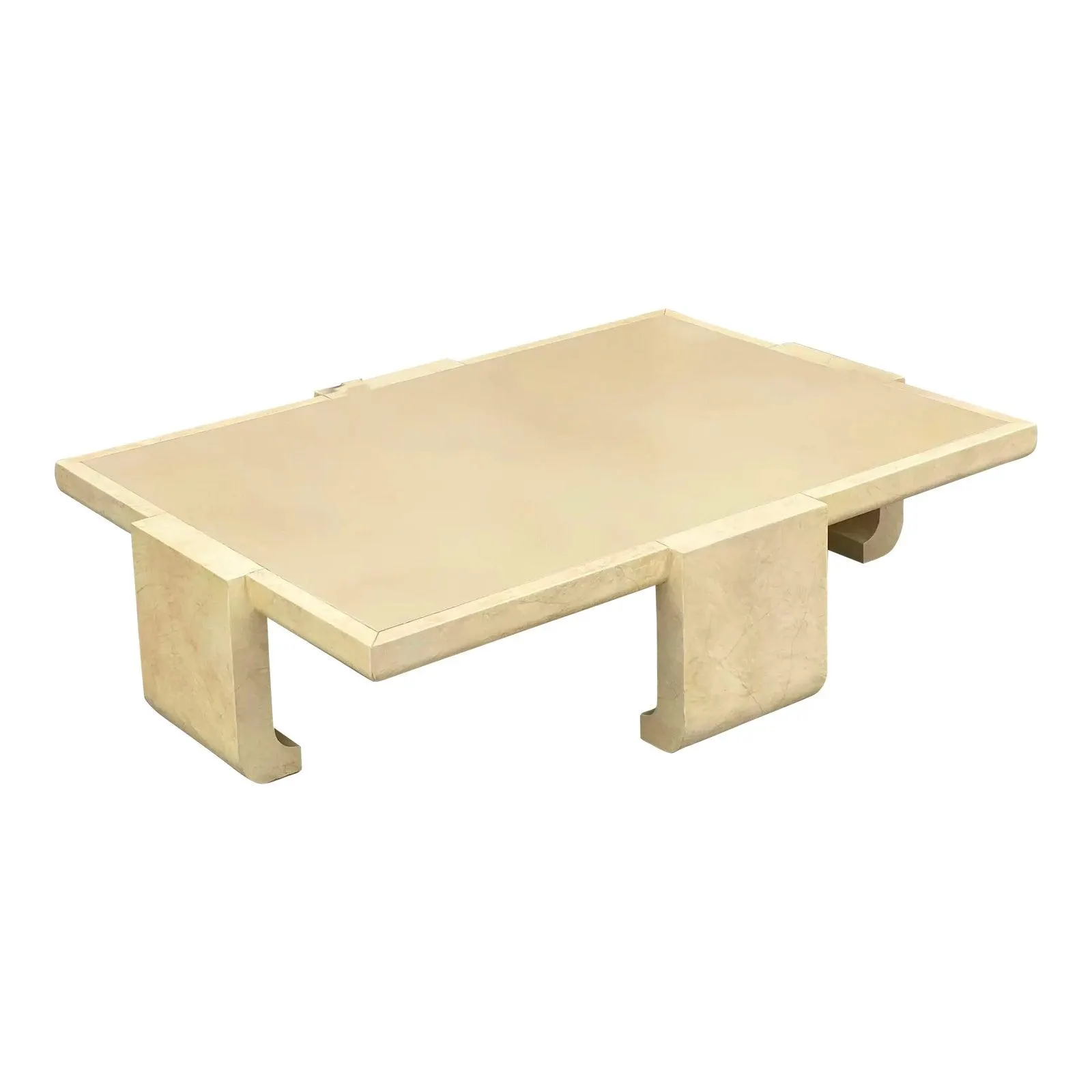 1980s Alessandro for Baker Faux Lacquer Ming Monumental Coffee Table