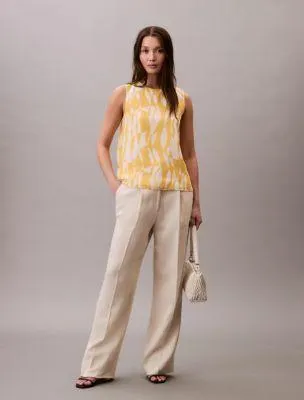 Printed Chiffon Sleeveless Top