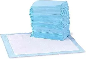 Amazon Basics Dog and Puppy Pee Pads, 5-Layer Leak-Proof Super Absorbent, Quick-Dry Surface, Potty Training, Regular (22x22"), 100 Count, Blue & White