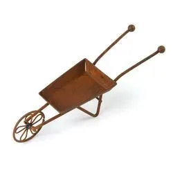 Miniature Rustic Metal Wheelbarrow