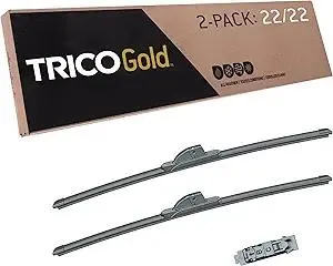 TRICO Gold 22" + 22" Premium Automotive Replacement Windshield Wiper Blades (Set of 2), Passenger and Driver Side All-Weather Beam Wiper Blades for Select Vehicle Models