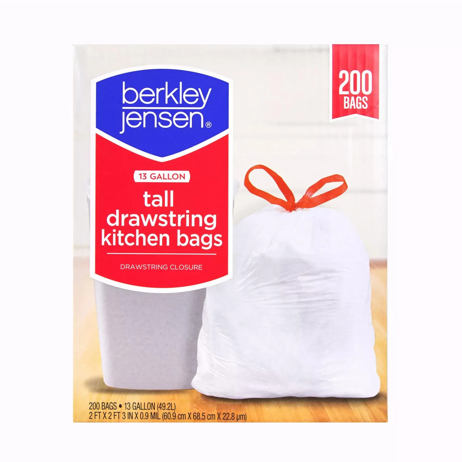 Berkley Jensen Drawstring Tall Kitchen Bags, 200 ct./13 gal.