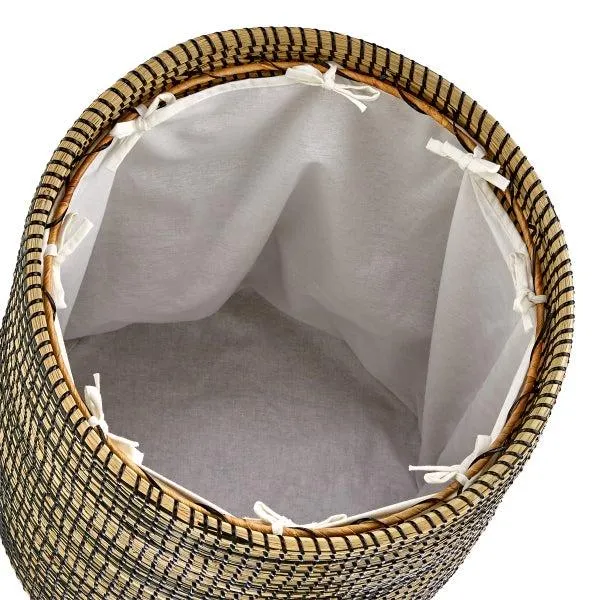 Round Striped Seagrass Hamper Replacement Liner