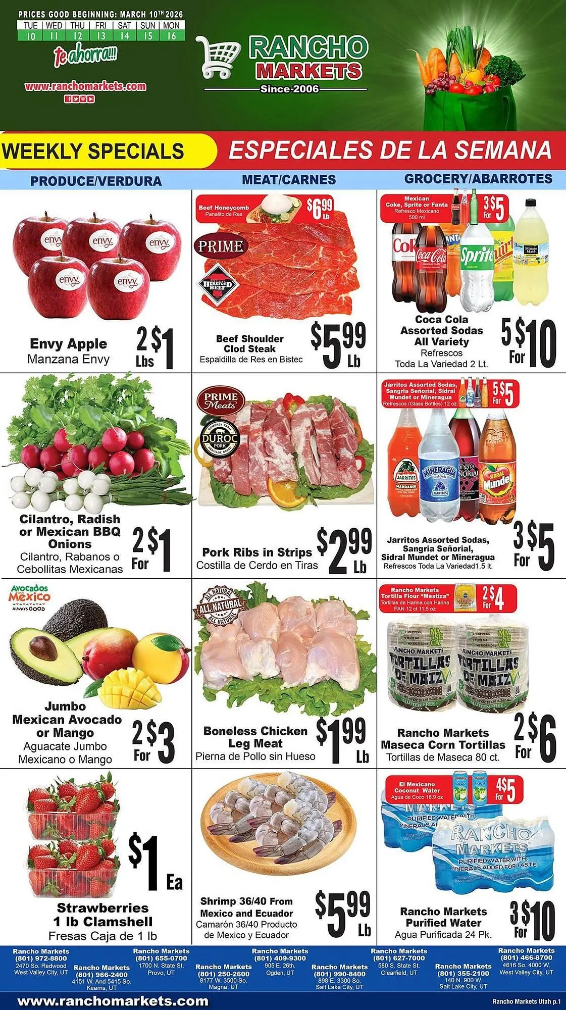 Weekly ad Rancho Markets weekly ad from March 10 to March 16 2026 - Page 1
