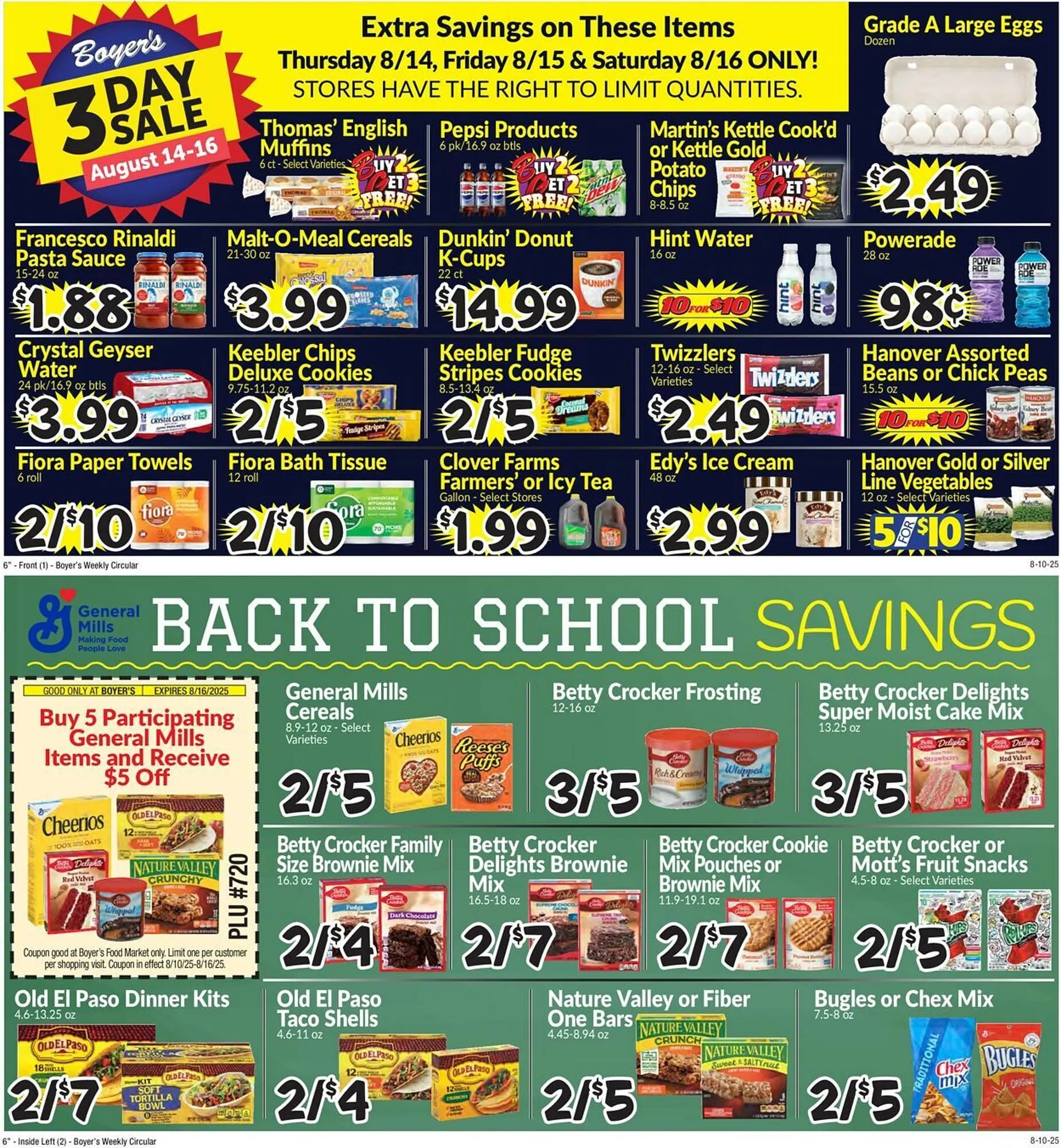 Weekly ad Boyer's Food Markets Weekly Ad from August 10 to August 16 2025 - Page 1