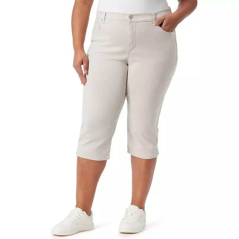Plus Size Gloria Vanderbilt Amanda Slit Capri Pants