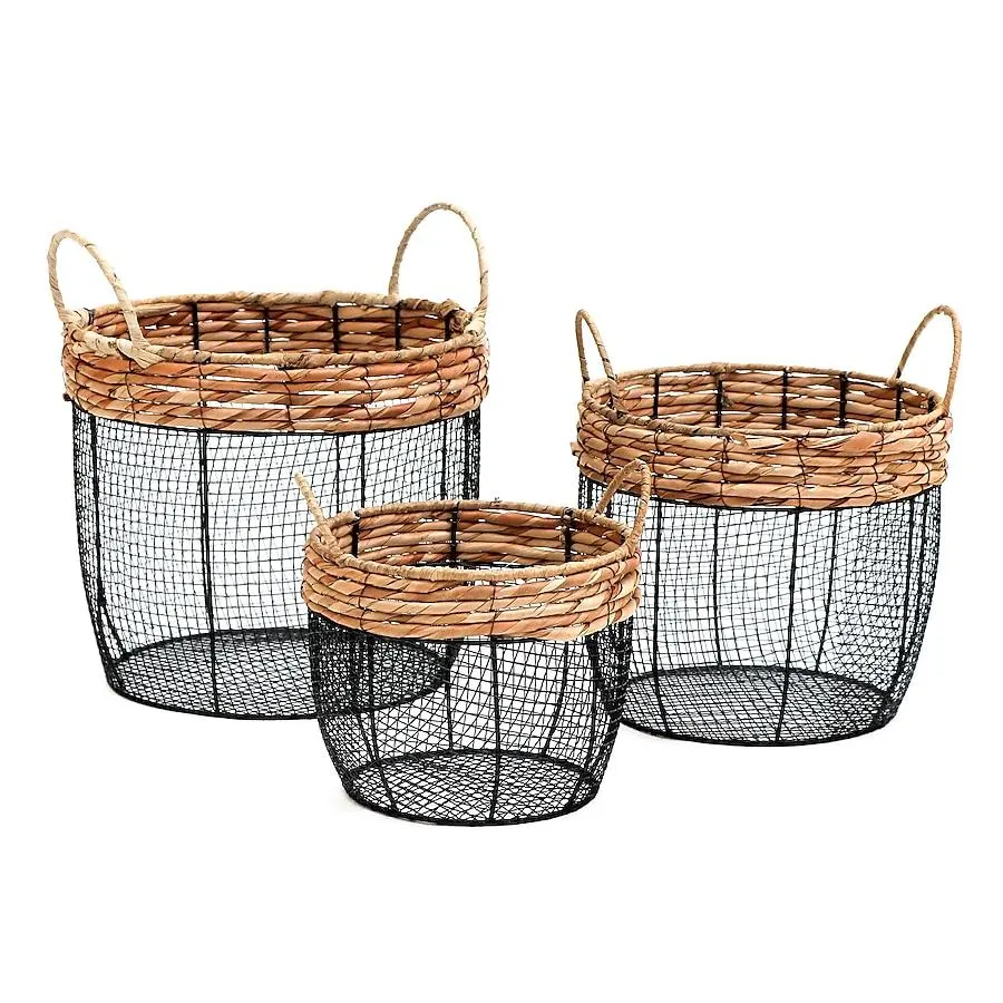 Trademark Innovations Black Iron Farmhouse Decorative basket