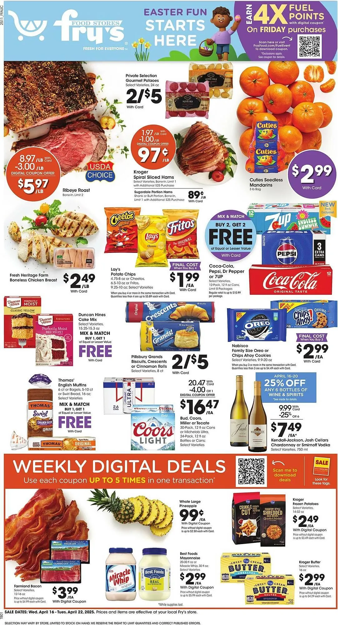 Weekly ad Fry's Weekly Ad from April 16 to April 22 2025 - Page 1