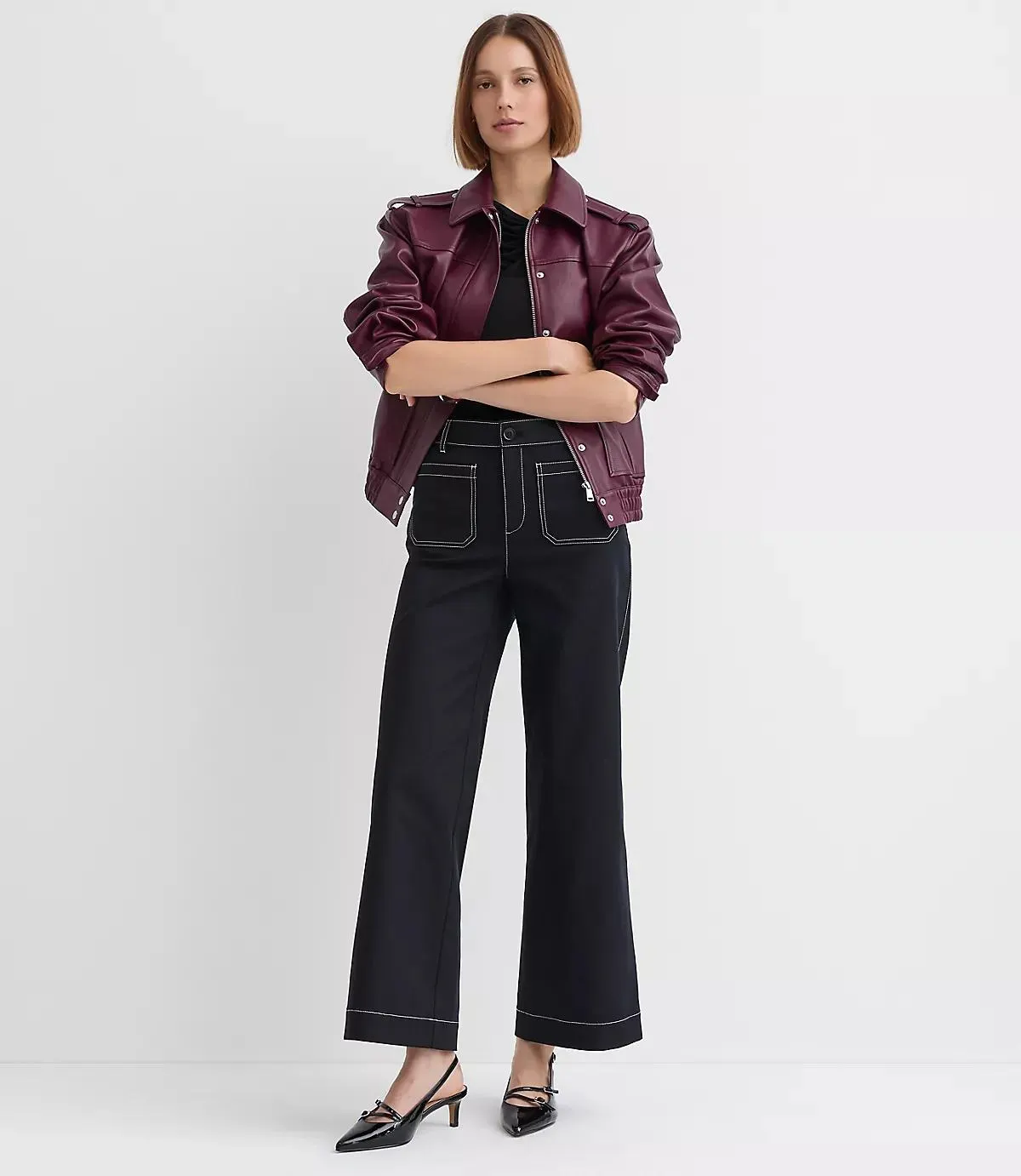 Palmer Wide Leg Pants in Pique