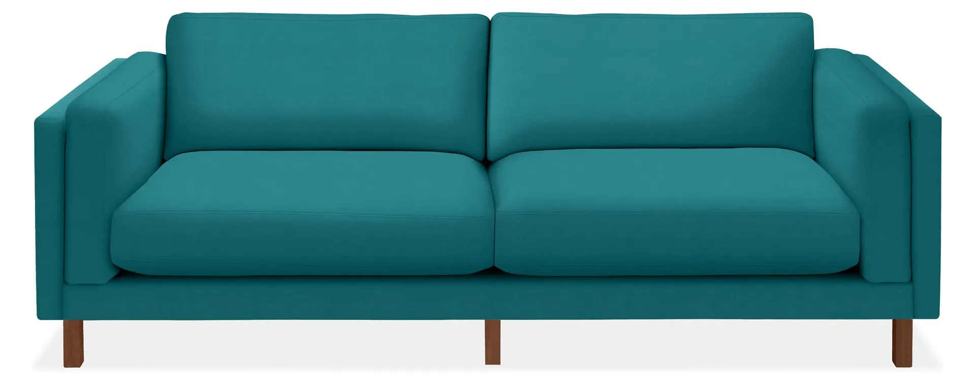 Cade 91" Sofa in Tristan Teal with Mocha Legs