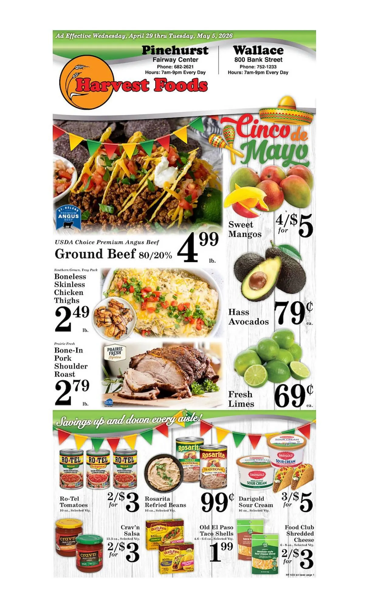 Weekly promotion Harvest Foods weekly ad spanning from April 29 to May 5 2026 - Page 1 for Catalogue 365