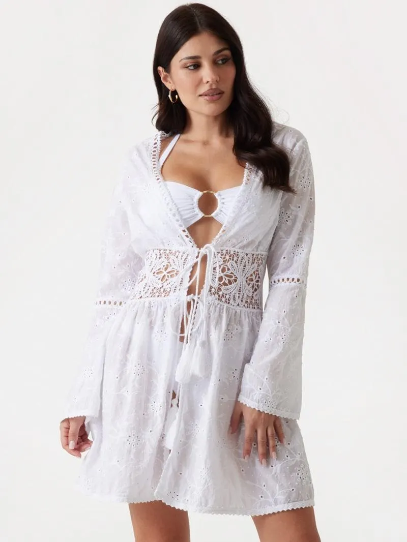 Embroidered Cotton Kimono