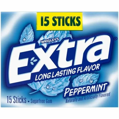 Extra Gum Peppermint Sugar Free Chewing Gum Single Pack