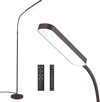 Led Floor Lamps with 15w/1000lm Bright LED Floor Lamp with Stepless Adjustable 3000K-6000K Colors and Dimmer, Remote and Touch Control Reading Lamp, Adjustable Gooseneck Floor Lamp for Living Room