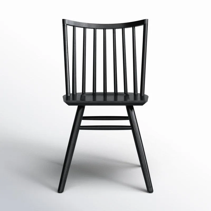 Black Shania Solid Wood Slat Back Dining Chair