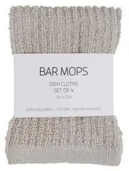 Set of 4 Bar Mop Dish Cloth - Gray