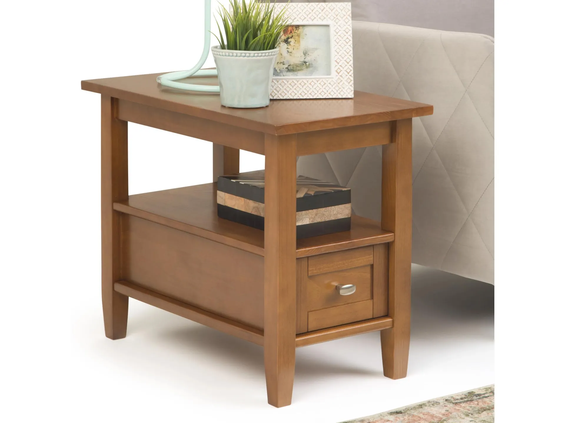 Simpli Home Warm Shaker Narrow Accent Side Table