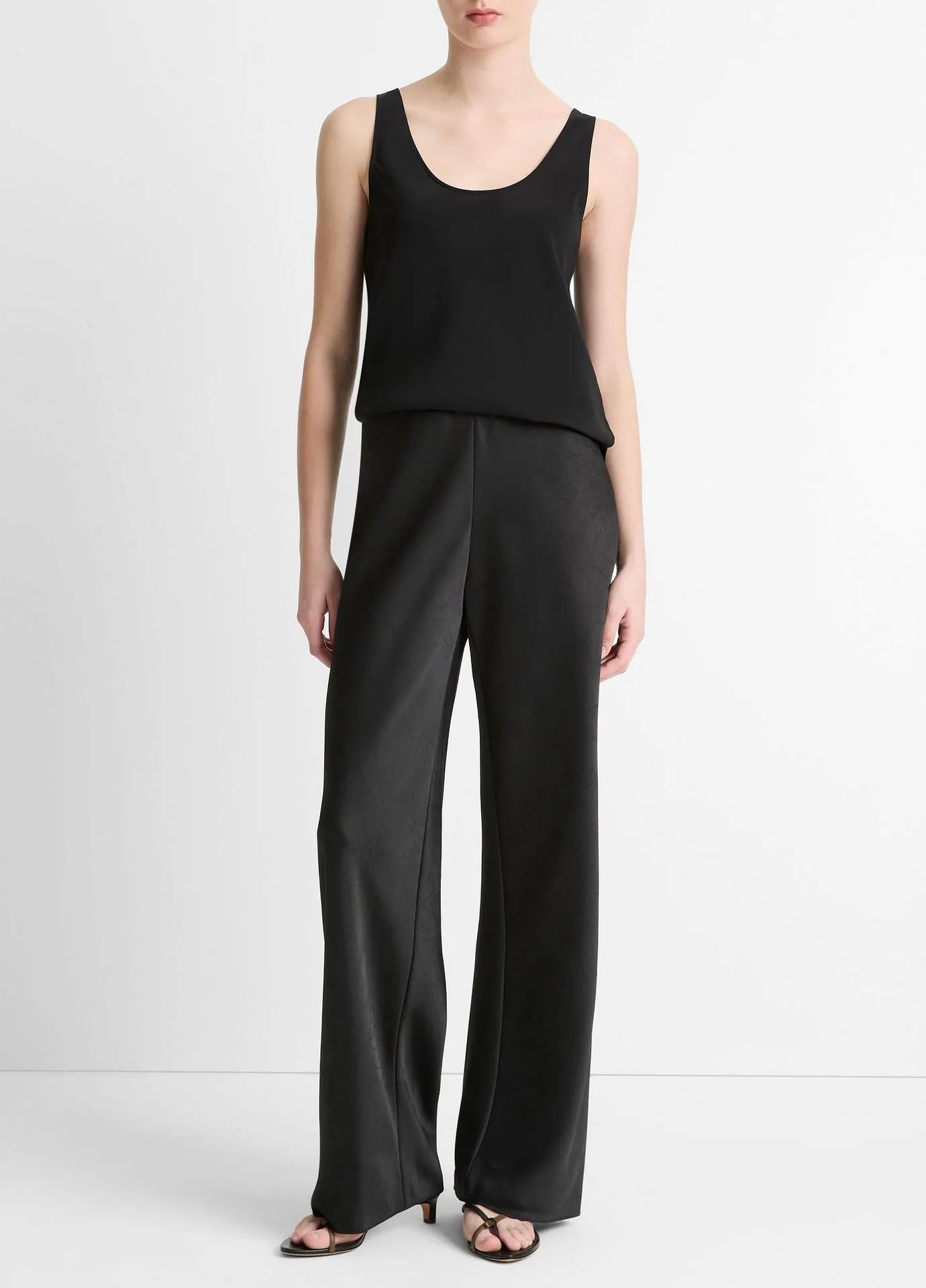 Colette High-Rise Fluid Satin Bias Pant