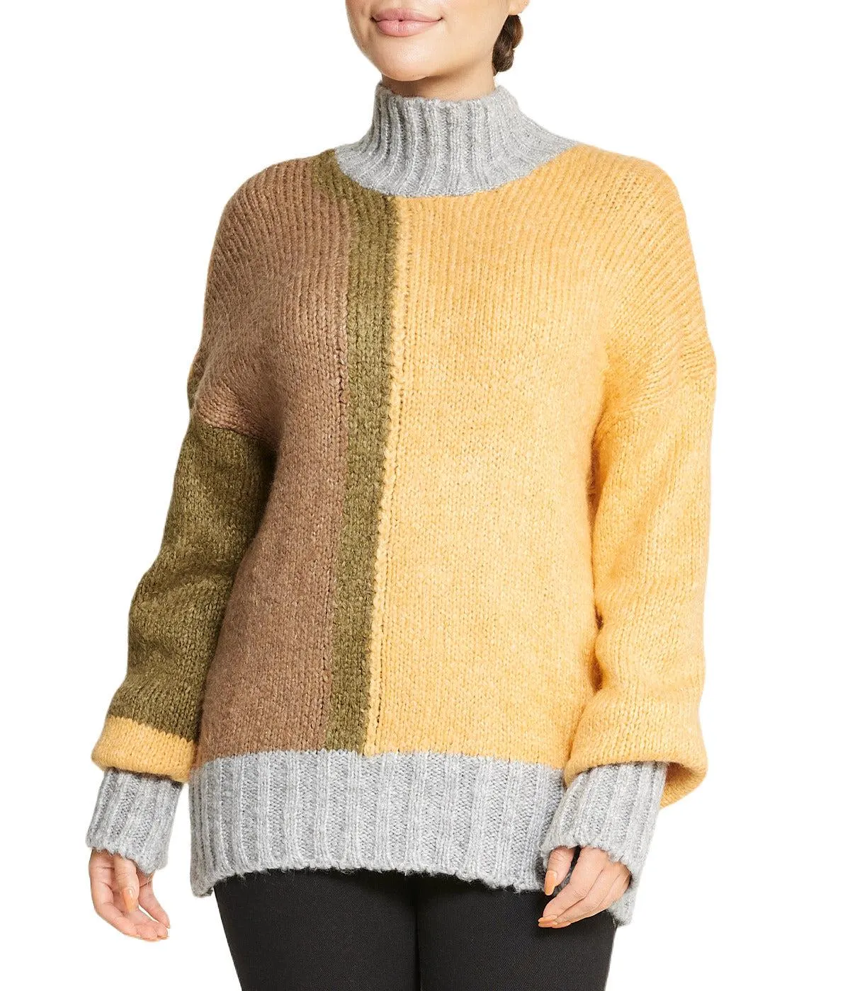 Color Block Tunic Sweater