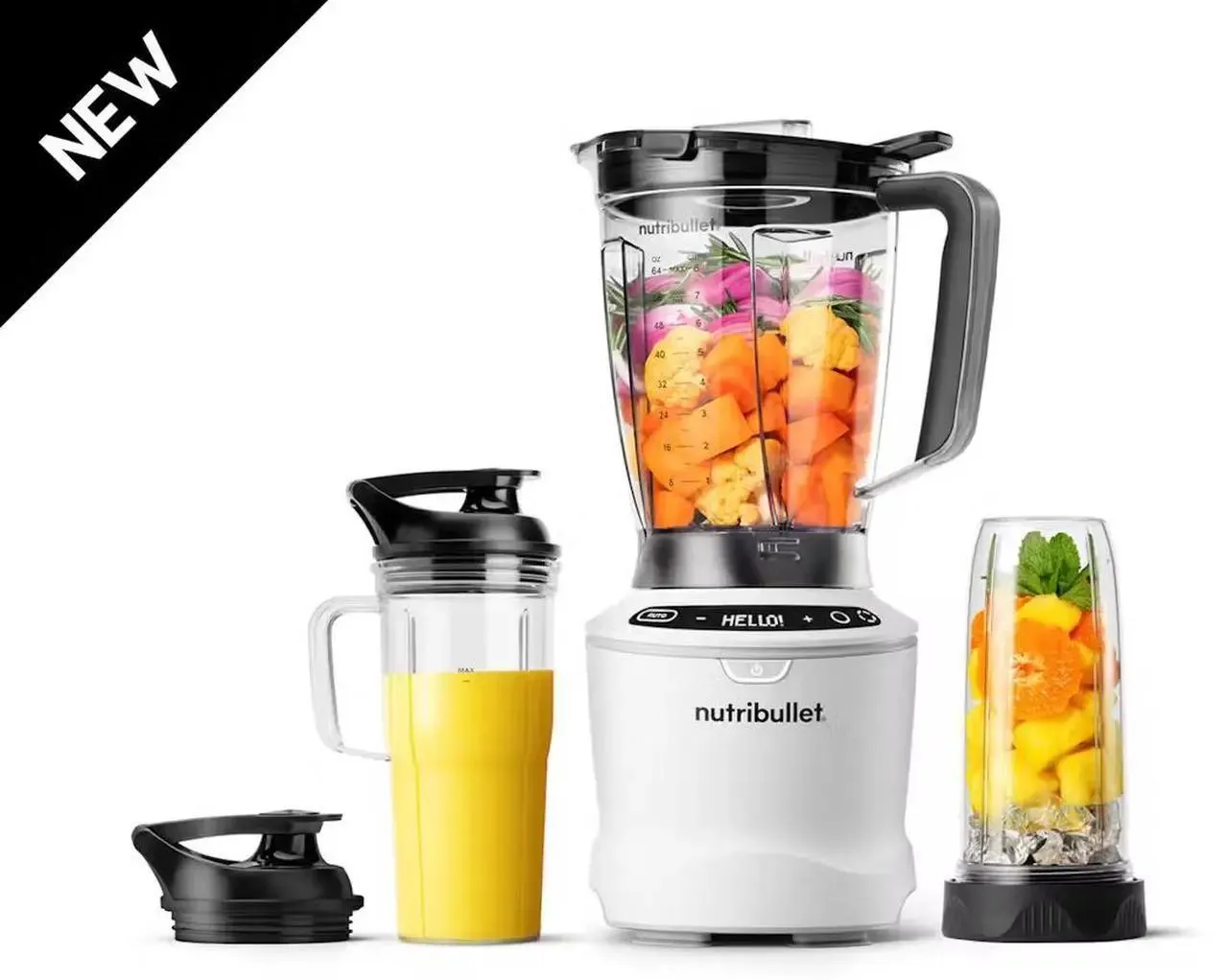 NutriBullet NBF50700AW White 64oz Blender Pitcher Jar Size Blender Combo 5 speeds