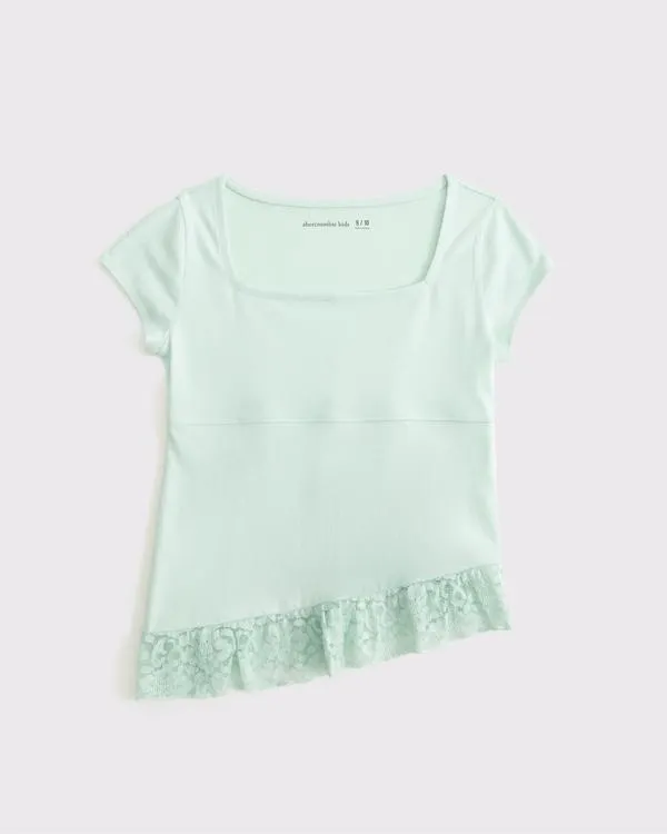 lace-trim babydoll tee
