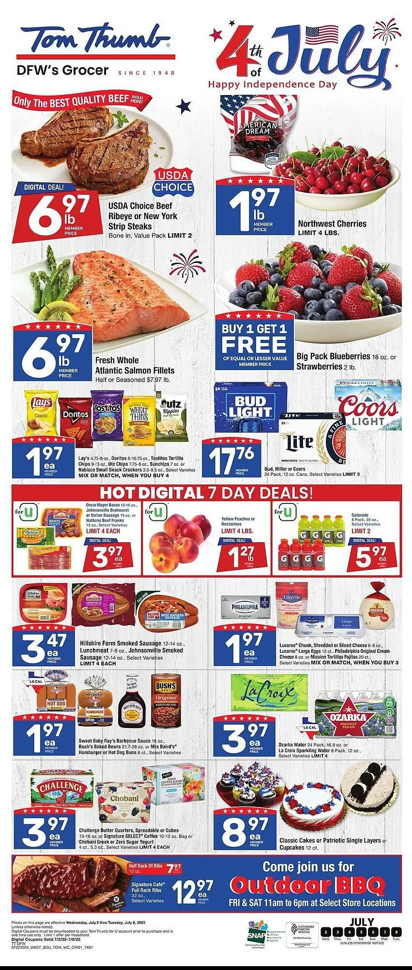 Weekly ad Tom Thumb Weekly Ad from July 2 to July 8 2025 - Page 1