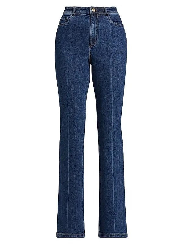 Shailene Crease-Front High-Rise Flare Jeans