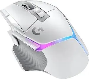 Logitech G502 X Plus Lightspeed Wireless Optical Mouse - LIGHTFORCE hybrid switches, LIGHTSYNC RGB, HERO 25K gaming sensor, compatible with PC - macOS/Windows - White (Renewed)