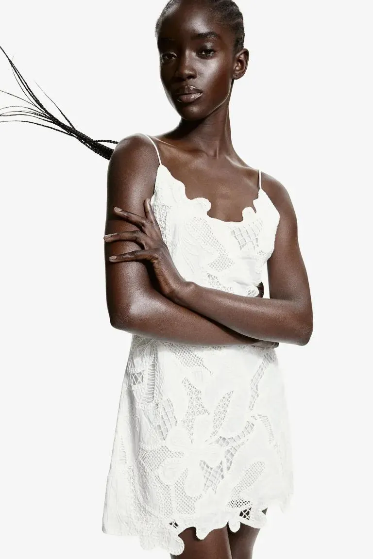 Dress with Eyelet Embroidery
