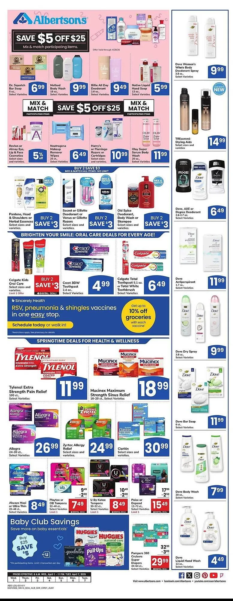 Weekly promotion Albertsons weekly ad spanning from April 1 to April 7 2026 - Page 4 for Catalogue 365