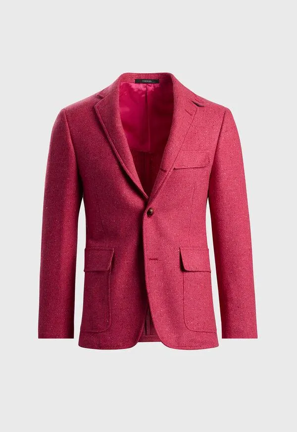 Tweed Jacket with Suede Finishing