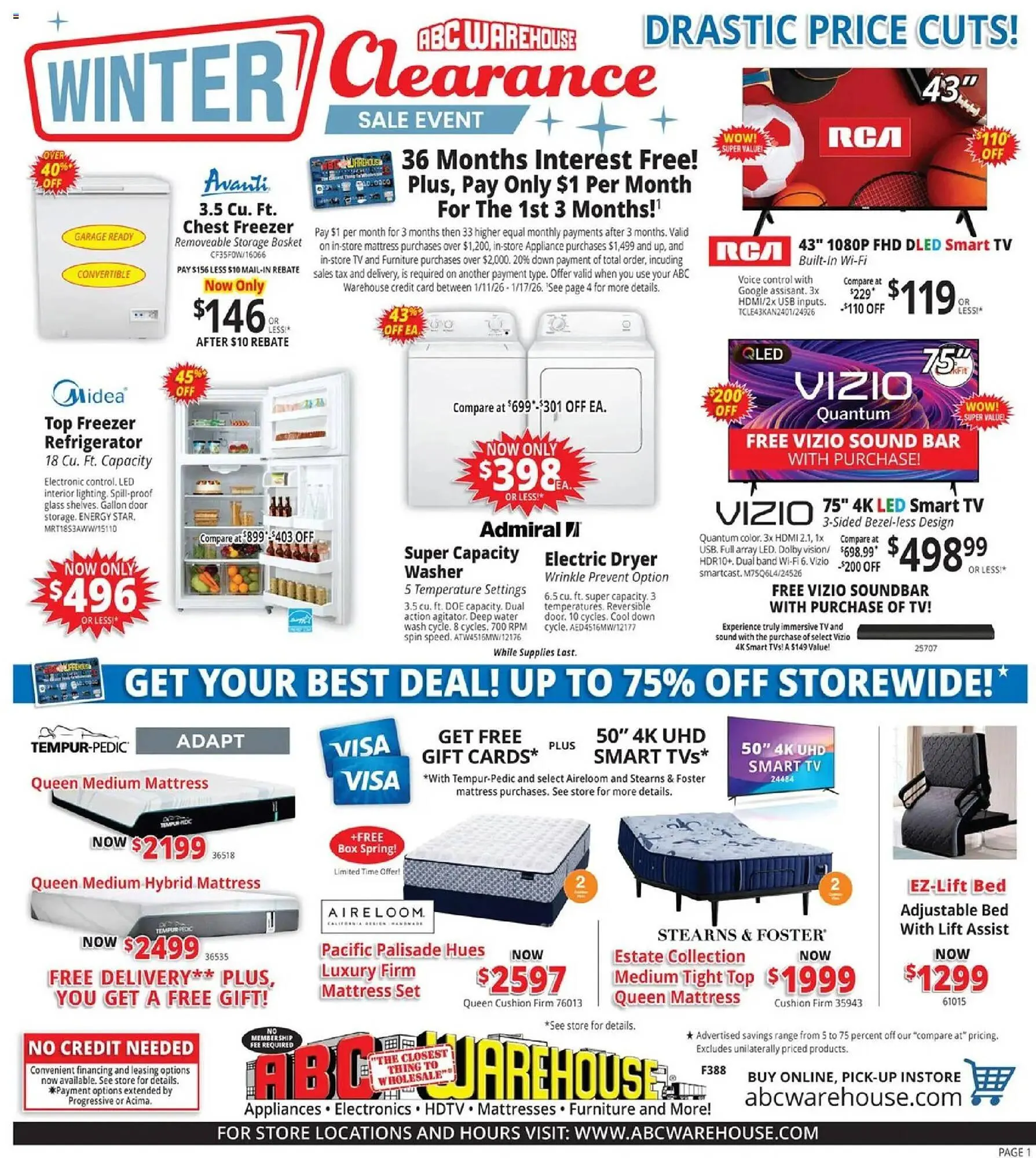Weekly ad ABC Warehouse weekly ad from January 11 to January 17 2026 - Page 1