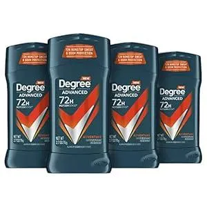 Degree Men Antiperspirant Deodorant Adventure Freshness and Odor Protection Deodorant for Men 2.7 Oz, (Pack of 4) Woodsy, Stick
