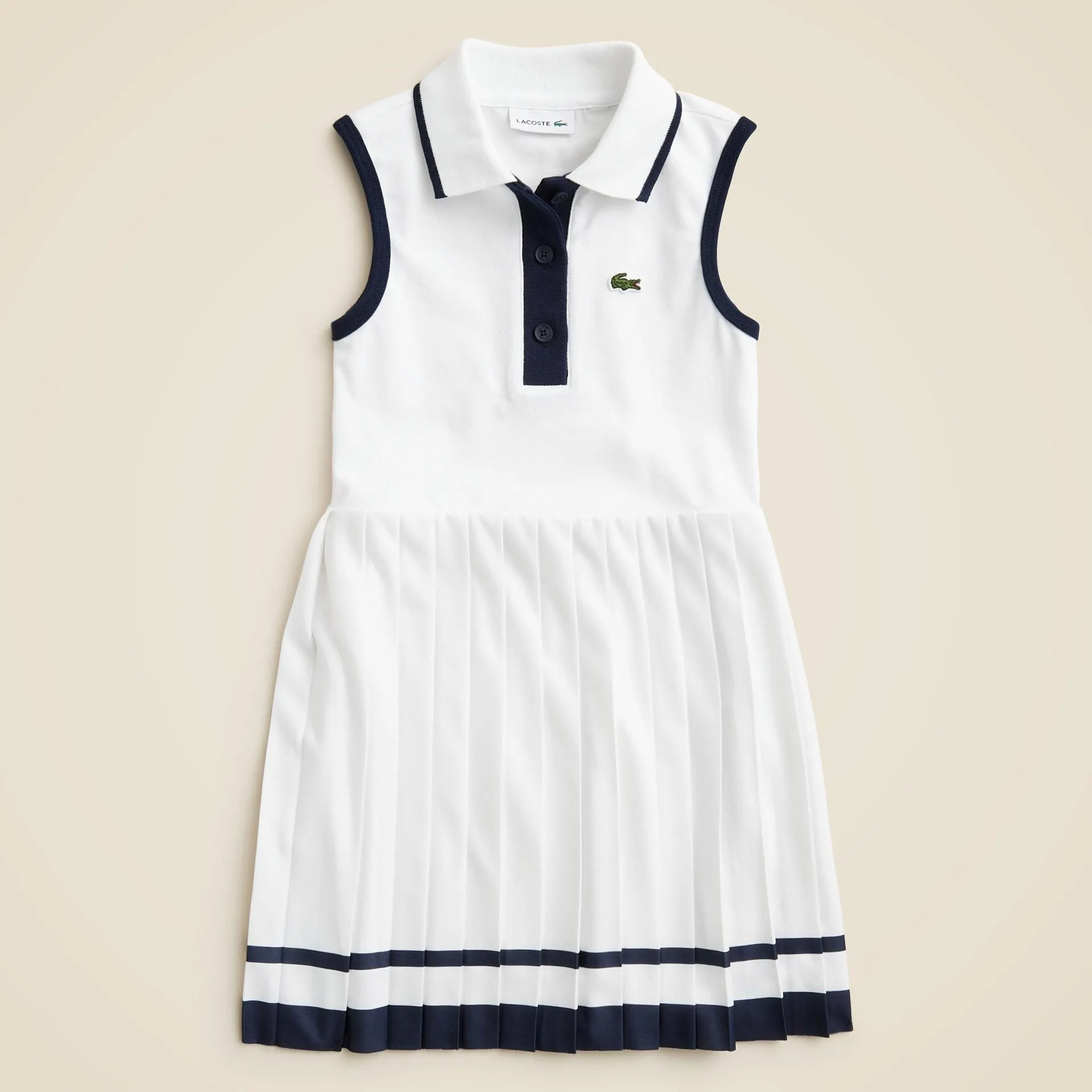 Girls' Lacoste® stretch piqué polo dress in larger sizes