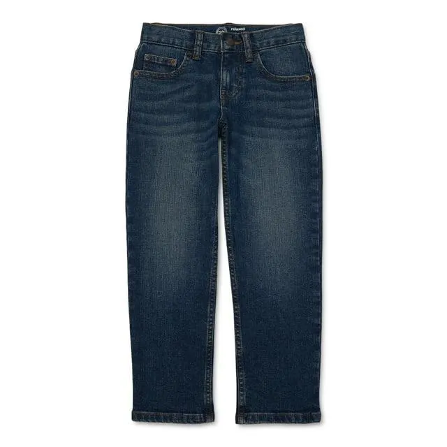 Wonder Nation Boys Relaxed Denim Jeans, Sizes 4-18, Slim & Husky
