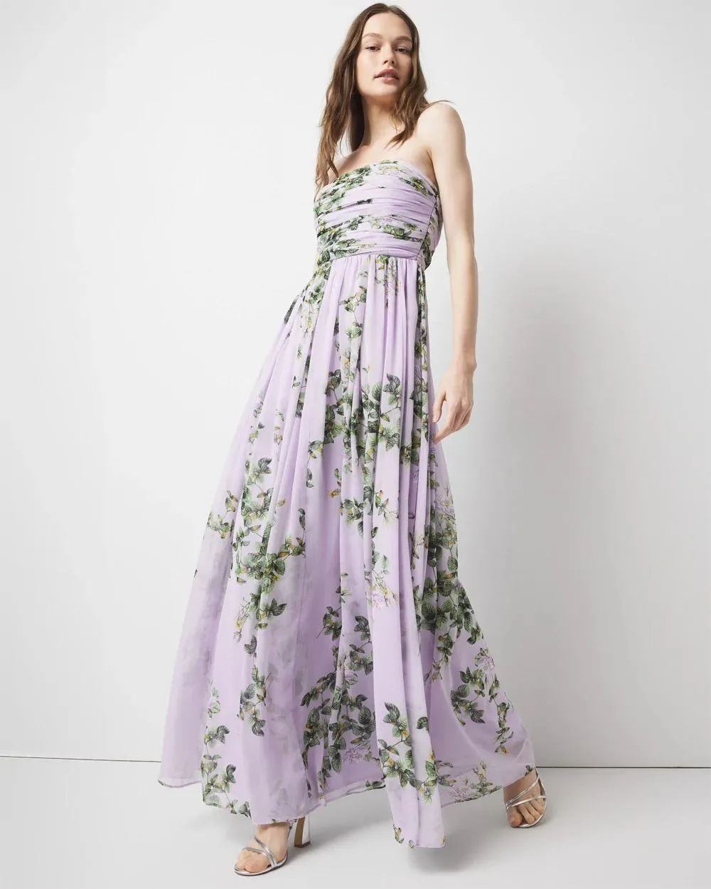 Strapless Chiffon Maxi Dress