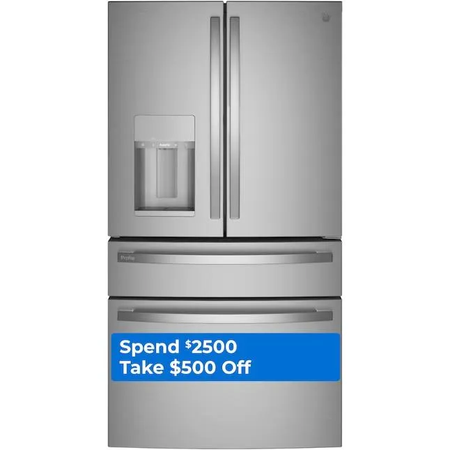 GE Profile 27.9-cu ft Smart French Door Refrigerator with Ice Maker, Water and Ice Dispenser and Door within Door (Fingerprint-resistant Stainless Steel) ENERGY STAR