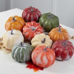 Artificial Assorted Pumpkins (Package of 10 pieces)