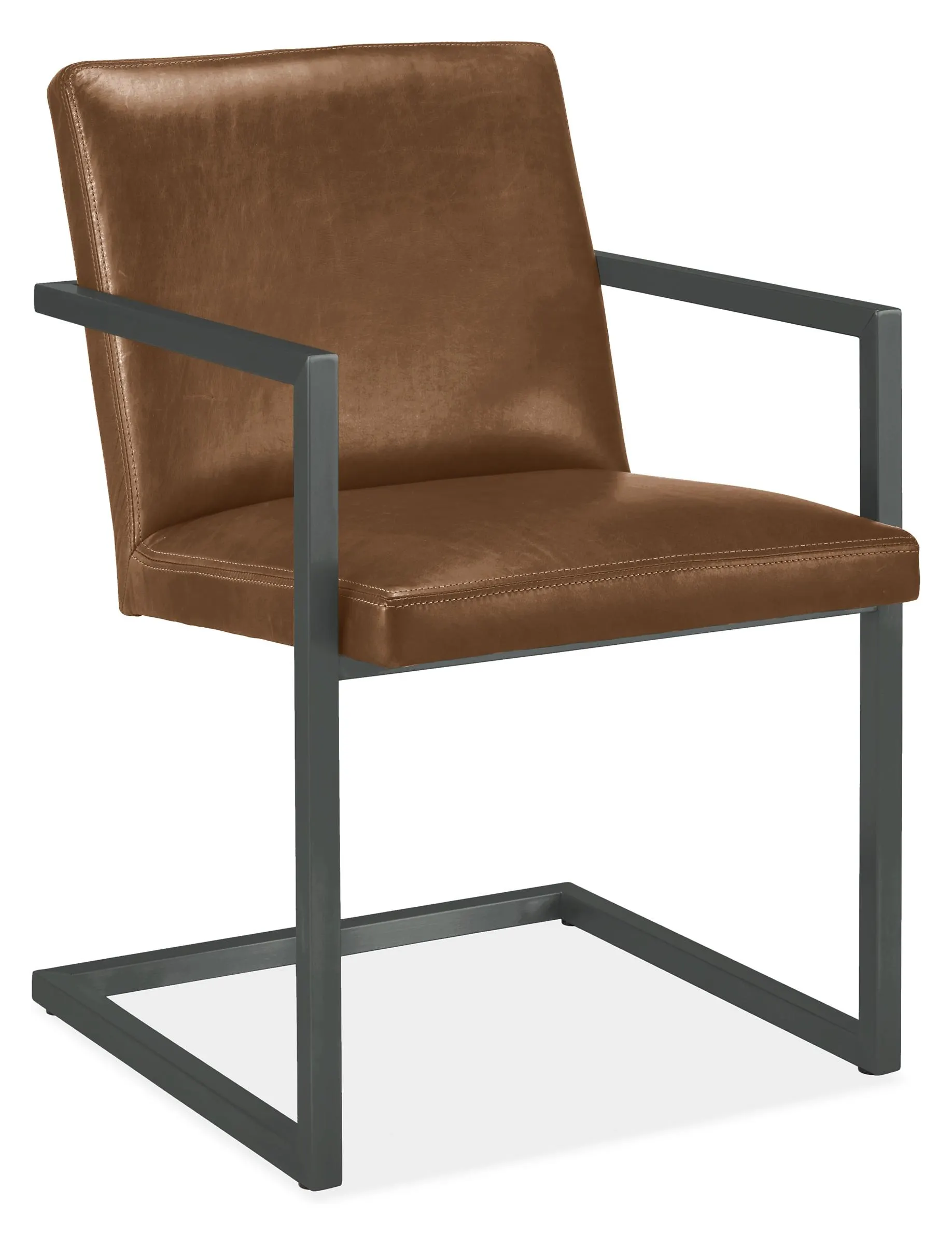 Lira Arm Chair in Palermo Bourbon Leather with Graphite Frame