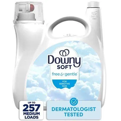 Downy Soft Free & Gentle Liquid Fabric Softener, 257 loads, 150 fl. oz.